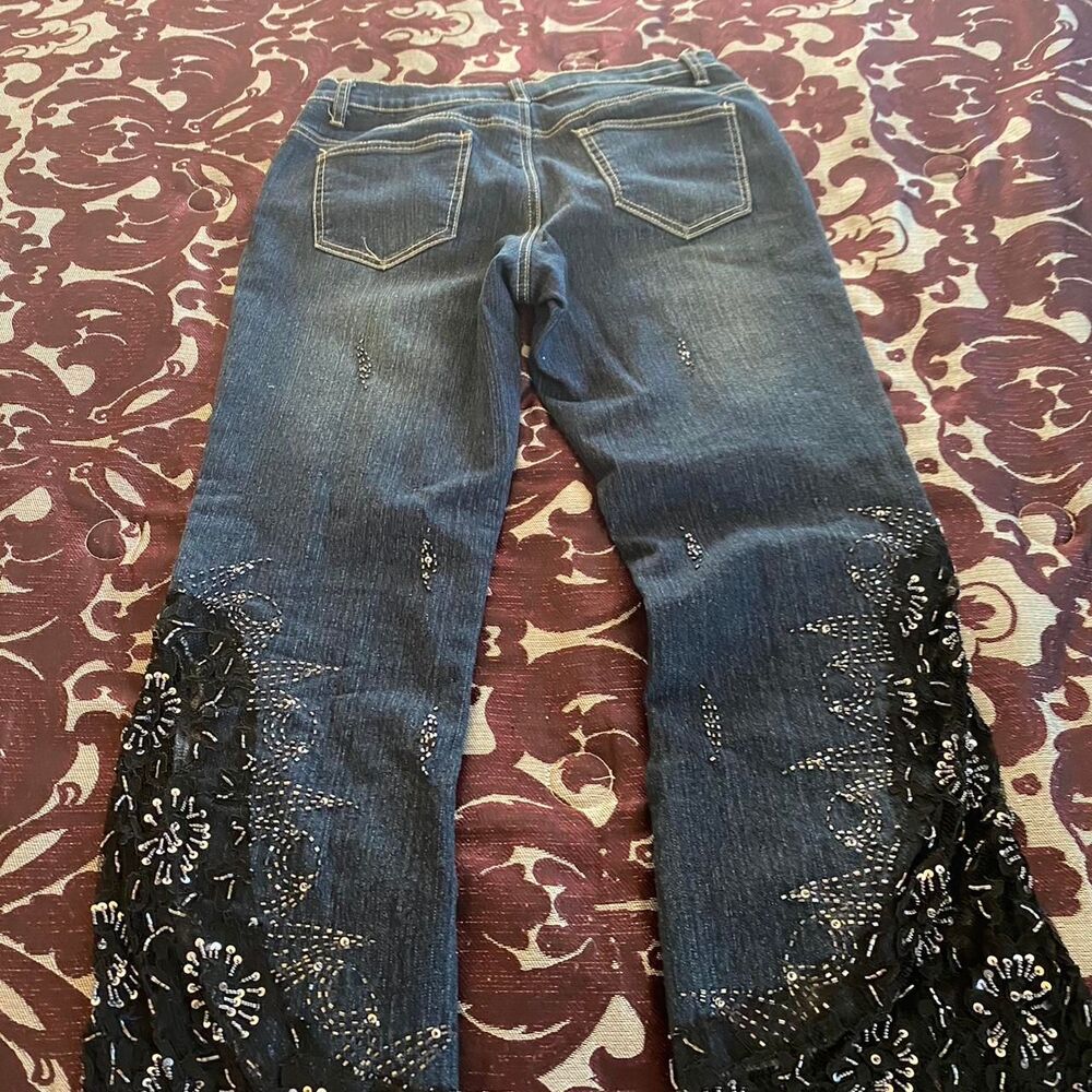 Unbranded Women's Black and Navy Jeans - Picture 8 of 8